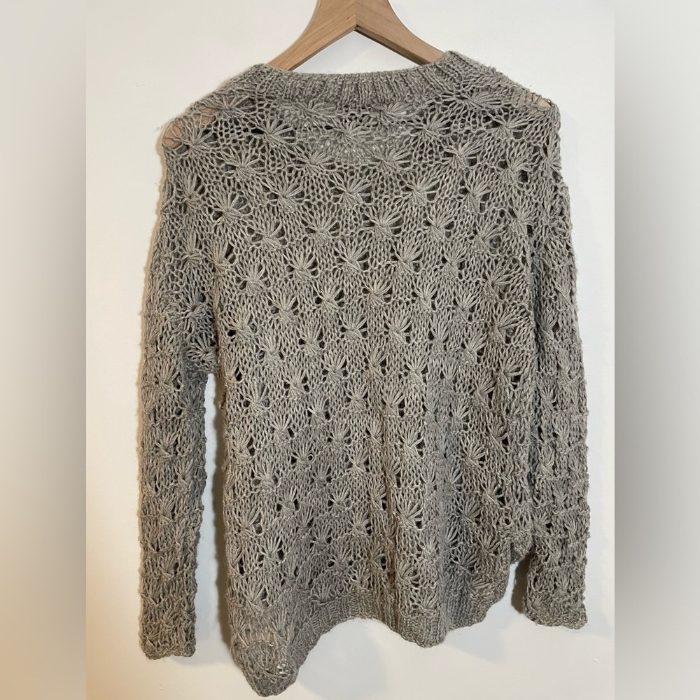Augden New York Hand Crafted in Bolivia Gray Knit Sweater 100% Alpaca Sz Medium - Picture 5 of 11